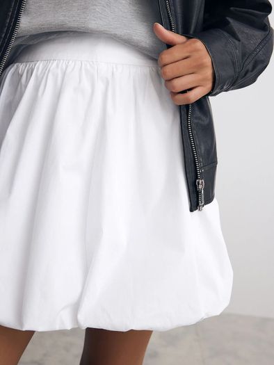 Brand New with tags UK16 Next White 100% Cotton Bubble Hem Mini Skirt