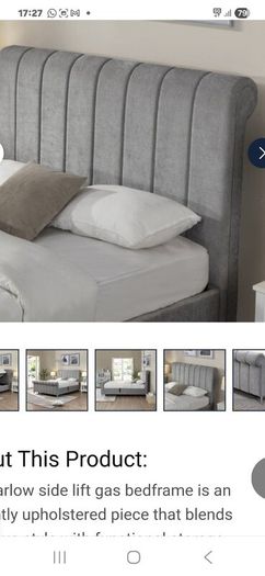 4.6 bed..gas lift storage..grey upholstered..