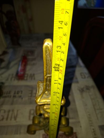 Solid Brass Gothic or Renaissance Revival Fire Dog, architectural finial at the top spearhead or spire
