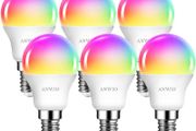 Dimmable Smart LED Bulb, 470Lm, 5W Replacing 40W E14, Works with Alexa, Echo, Google Assistant (Pack of 6) WiFi Golf Ball Shaped Bulbs compatibility with TUYA