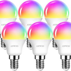 Dimmable Smart LED Bulb, 470Lm, 5W Replacing 40W E14, Works with Alexa, Echo, Google Assistant (Pack of 6) WiFi Golf Ball Shaped Bulbs compatibility with TUYA