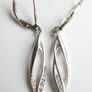 Vintage Sterling Silver 925 Earrings Hanging Drop Genuine Zirconia 2,5g Image 7