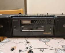 From 1993 Sony CFS-W310, sale as radio, 2 cassette not working, no motor.