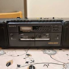 From 1993 Sony CFS-W310, sale as radio, 2 cassette not working, no motor.