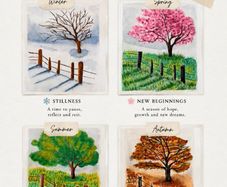 Watercolour painting - Spring Summer Autumn A5 5 euro each