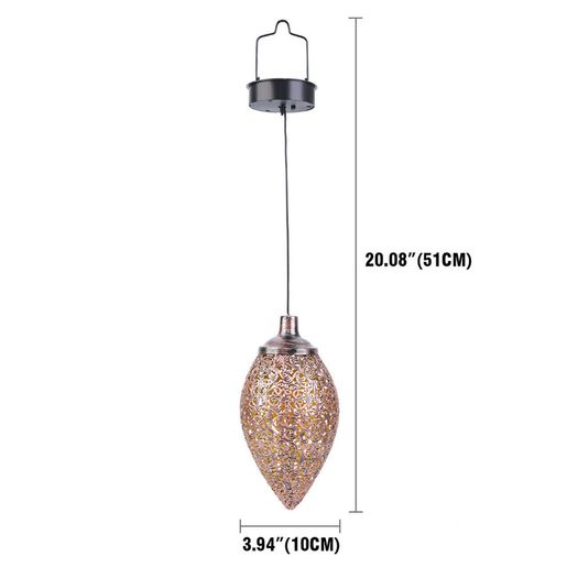 BRAND NEW 2pcs LED Solar Rugby Iron Chandelier Hollow Lights Outdoor Garden Light Lamp