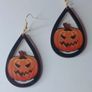 Halloween Scary Pumpkin Waterdrop Earrings Image 3