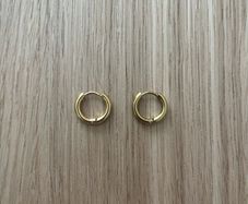 Gold Stainless Steel Hoop Earrings - 1cm