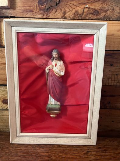 Holy statue of Jesus in boxed  frame