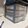 A4 desk drawer unit full with photo plain coloured card A4 sheets Image 2