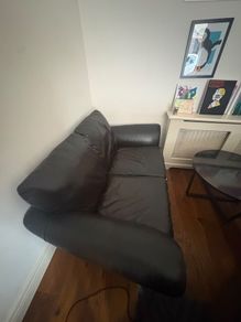 FREE  2 Seater Brown Leather Sofa