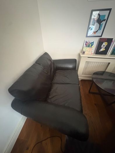 FREE  2 Seater Brown Leather Sofa
