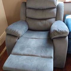 Single Chair Fabric Recliner Sofa - Grey