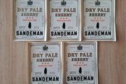 Lot of 5 Vintage  Sandeman  Dry pale Sherry Medium Dry label
