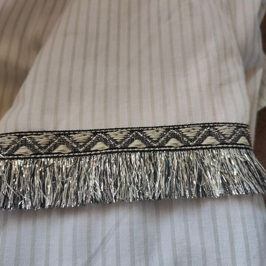 White striped Long shirt, size M