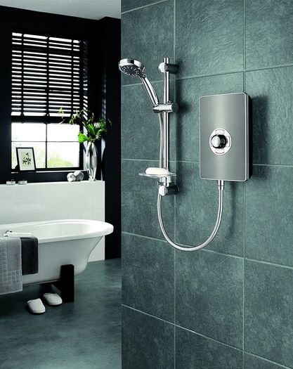 Collection 2 | Shower Electric | 9.5 KW | Triton Aspirante I Gun Metal I Electrical Showers | with Showerhead and Anti Twist Hose | Best Electric Shower Units for Bathrooms