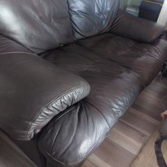 FREE Brown leather two seater Couch