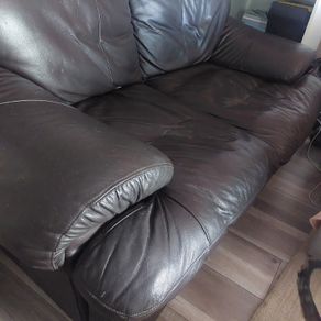 FREE Brown leather two seater Couch
