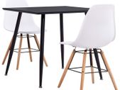 3 Piece Dining Set Plastic White