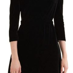 Maje Remano Lace Inset Velvet Dress