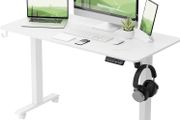 NEW SALE | Height Adjustable Electric Standing Desk - 100x60 cm Stand Up Table Desk Thick Splice Board, Smart Control Panel 3 Memory Heights, Anti-Collision System, Sit Stand Desk for Home Office
