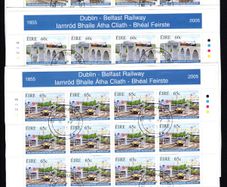 2005 Ireland World Dublin-Belfast Railway Commemorative Stamp Sheetlet Plate 1A1A1A1A Fine CDS Used with Dublin cancel of 5th April 2005 (First day of issued) on envelope extract.