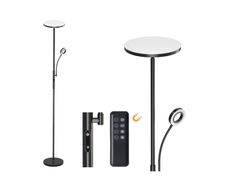 35W Dimmable Black LED Floor Lamp, 4200lm Floor Lamps Living Room with Remote Control & Touch Control, 3000-6000K Modern Floor Lamp with 1H Timer