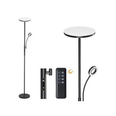 35W Dimmable Black LED Floor Lamp, 4200lm Floor Lamps Living Room with Remote Control & Touch Control, 3000-6000K Modern Floor Lamp with 1H Timer