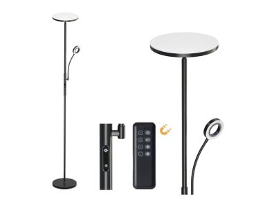 35W Dimmable Black LED Floor Lamp, 4200lm Floor Lamps Living Room with Remote Control & Touch Control, 3000-6000K Modern Floor Lamp with 1H Timer
