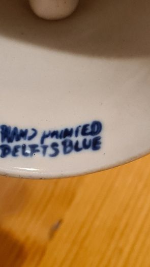 Dutch Delft Hand Painted Blue And White Ornament. 7 in total.All Marked.