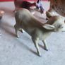 3 GOAT MINIATURE plus one deer Farm Animals Figurine Image 3