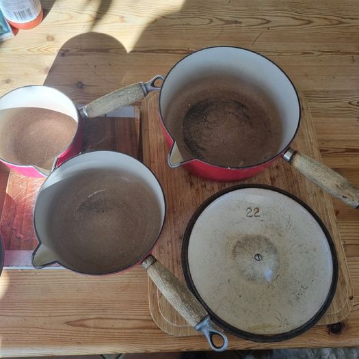 3 x  le creuset pots