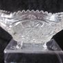 Vintage Sawtooth Rim and 4 Footed Glass Oval  Bowl Image 2
