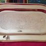 Antique Ornate And Engraved Solid Brass Footed Bowls With Underplate Image 10