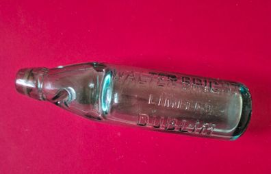 Antique Glass Codd Neck Bottle, walther brights ,limited, Dublin.