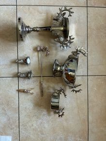 Kenneth Turner nickel plated candle accessories set