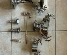 Kenneth Turner nickel plated candle accessories set