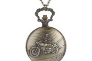 Vintage Style Skeleton Motorbike Pocket Watch