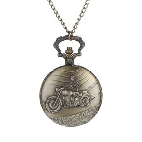 Vintage Style Skeleton Motorbike Pocket Watch