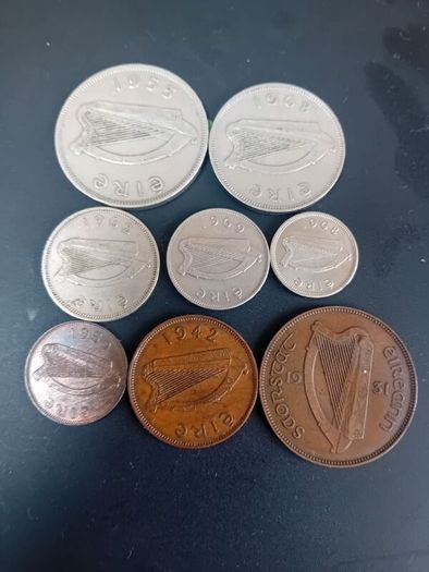 Full set pre decimal Eire coins