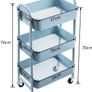 Cart 3 Tier Metal Utility Cart Rolling Trolley Organizer Cart with Wheels for Kitchen Makeup Bathroom Office MULTIPLE COLOURS AVAILABLE, (FREE POSTAGE) Image 6