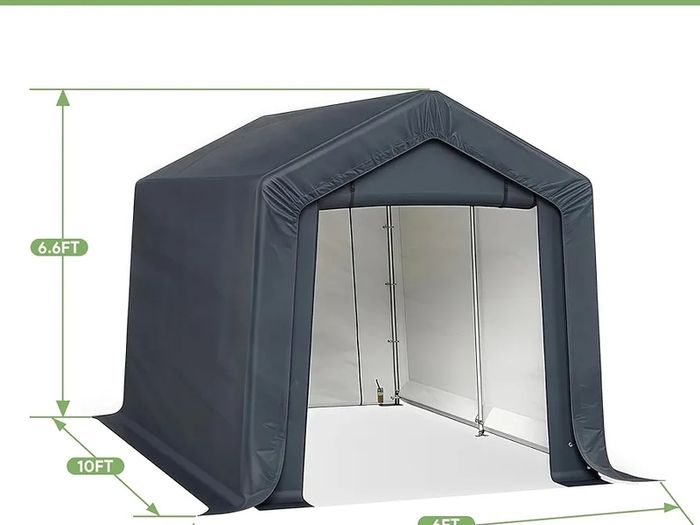 3m x 2m x 1.8m Portable Storage Tent Shed, Heavy-Duty Outdoor Shelter with Waterproof Cover and Roll-Up Zipper Door, Outdoor Garden Storage Tent for Motorcycles, Bikes and Boats