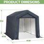 3m x 2m x 1.8m Portable Storage Tent Shed, Heavy-Duty Outdoor Shelter with Waterproof Cover and Roll-Up Zipper Door, Outdoor Garden Storage Tent for Motorcycles, Bikes and Boats Image 4