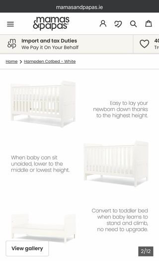 Cot bed covertable (newborn to 4or5yrs)
