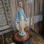 Vintage Wooden Statue/Bell Jar Image 4