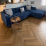 Navy Blue L-Shaped Sofa  Excellent Condition Image 2