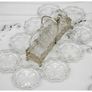 Vintage Midcentury Glass Coasters & Silver Holder-Set of Twelve Image 4
