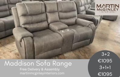 All New Maddison Full Recliner Free Delivery Sofa Set