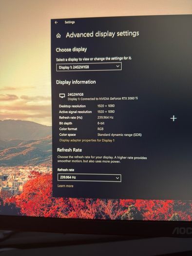 AOC 24G2W1G8 IPS 240hz Gaming Monitor