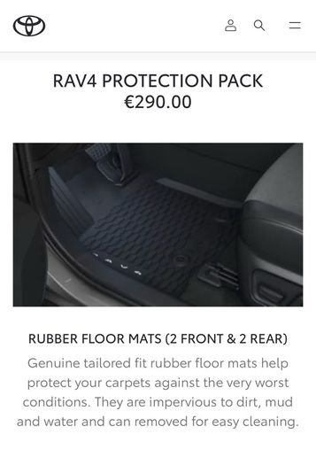 Genuine Toyota Rav 4 rubber Car mats